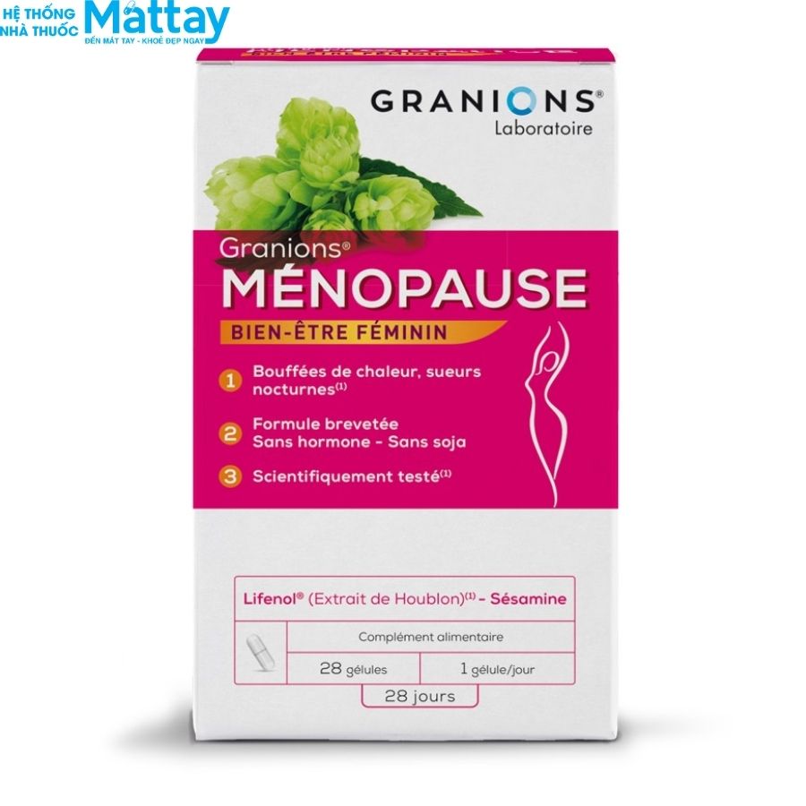 Granions Menopause - Hộp 28 Viên - Tăng Cường Nội Tiết Tố Cho Phụ Nữ 